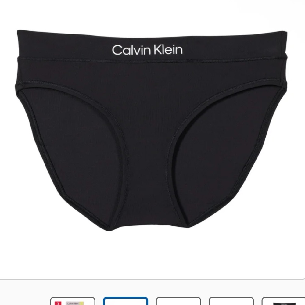 NWT Women’s Calvin Klein 3-Pack Hipster Bikini in Black, Coral, Taupe - Picture 2 of 4